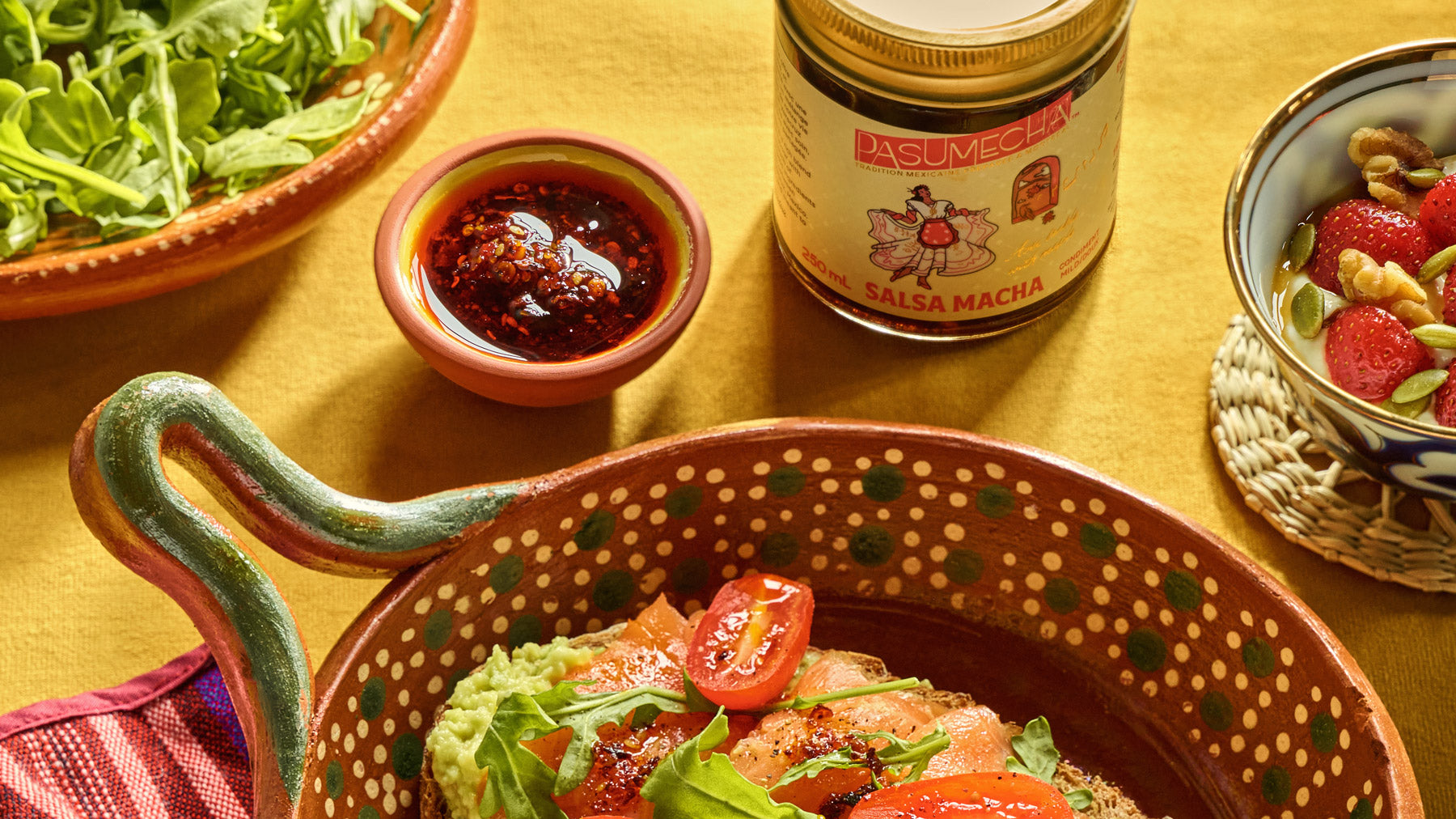 salade avec poissson et salsa douce à l'érable